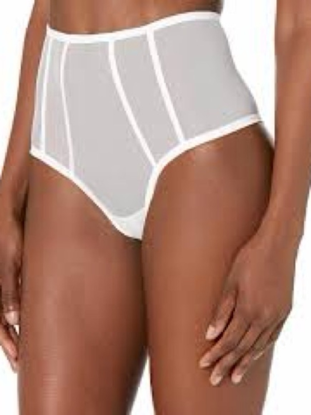 Cosabella Sardegna High-Waist Sheer Panel cheeky Briefs - White
